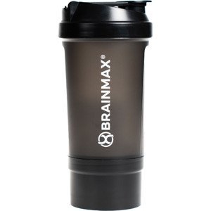 BrainMax viacdielny plastový shaker (šejker), čierny, 700 ml