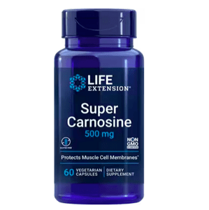 Life Extension Super carnosine, karnosin, 500 mg, 60 rostlinných kapslí Vitamín B1 a antioxidant na podporu regenerácie svalov / Expirácia 11/2023