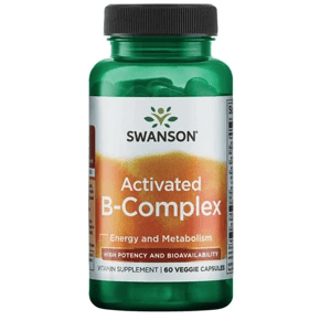 Swanson Activated B-Complex, High potency, Aktivní koenzymová forma Vitamínů B, Vyšší účinnost , 60 rostlinných kapslí