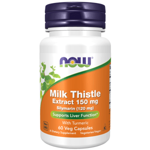 NOW® Foods NOW Milk Thistle Extract, Ostropestřec mariánský extrakt, 150 mg, 60 rostlinných kapslí