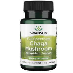 Swanson Chaga Mushroom (medicinálna huba Chaga), 400 mg, 60 kapsúl