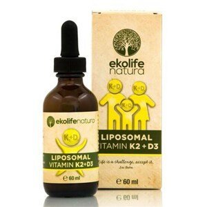 Ekolife Natura - Liposomal Vitamin K2 + D3 60ml (Lipozomální vitamín K2+ D3) - poškozený obal