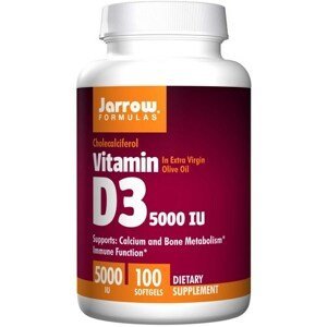 Jarrow Formulas Jarrow Vitamin D3, 5000IU, 100 softgelových kapslí  /  Expirace 06/2022 Expirace 06/2022