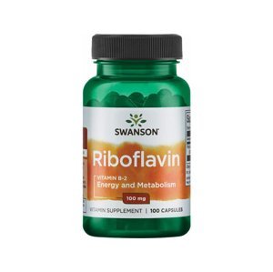 Swanson Riboflavin Vitamin B-2, 100 mg, 100 kapslí,  EXP. Expirace 31/12/2022