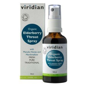 Viridian Elderberry Throat Spray 50ml Organic *CZ-BIO-001 certifikát