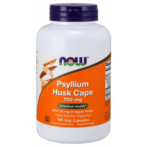 NOW® Foods NOW Psyllium Husk, 700 mg with Apple Pectin (psyllium s jablčným pektínom), 180 rastlinných kapsúl