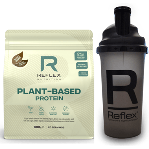 Reflex Plant Based Protein cacao & caramel, 600g + Šejkr 500ml ZDARMA (Rostlinný protein)
