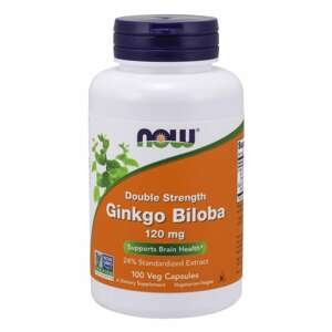 NOW® Foods NOW Ginkgo Biloba Double Strenght, 120 mg, 100 rastlinných kapsúl