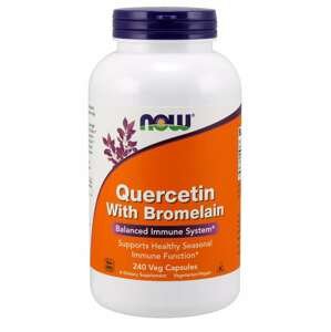 NOW® Foods NOW Quercetin with Bromelain, Kvercetín 800 mg, 240 rastlinných kapsúl