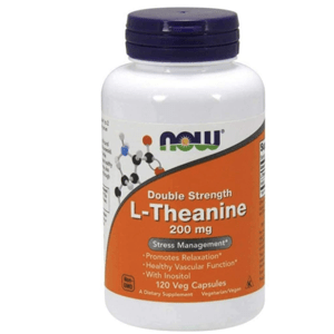 NOW® Foods NOW L-Theanine s Inositolem Double Strength, 200 mg, 120 rastlinných kapsúl