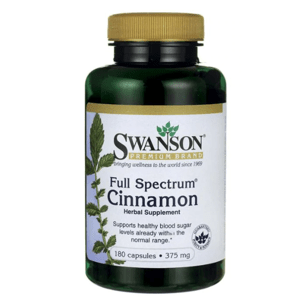 Swanson Full Spectrum Cinnamon 375 mg (širokospektrálny prípravok zo škorice), 180 kapslí