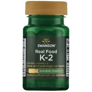 Swanson Vitamín K2 ako MK-7, 200 mcg, 30 kapsúl