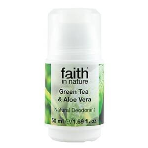 Faith in Nature guľôčkový kryštál dezodorant - BIO zelený čaj/aloe vera, 50 ml