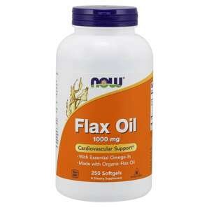 NOW® Foods NOW Flax oil, Lněný olej, 1000 mg, 250 softgelových kapslí