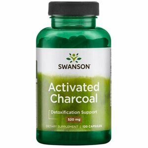 Swanson Aktívne uhlie (aktívne uhlie), 520 mg, 120 kapslúl
