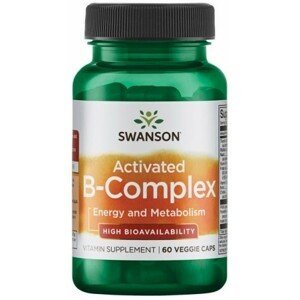 Swanson Activated B-Complex, Aktívna koenzýmová forma Vitamínu B, 60 rastlinných kapsúl