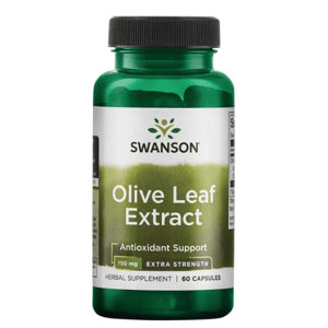 Swanson Olive Leaf Extract 750 mg Super Strength (Extrakt z olivového oleja), 60 kapsúl