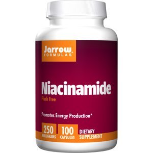 Jarrow Formulas Niacinamide Vitamín B3, Nikotinamid, 250 mg, 100 kapslí