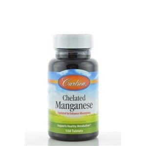 Carlson Labs Chelated Manganese, 20 mg, 100 tabliet
