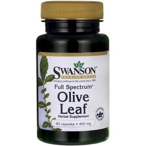 Swanson Full Spectrum Olive Leaf, 400mg (Extrakt z olivových listov), 60 kapsúl