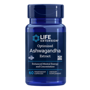 Life Extension Optimised Ashwagandha Extract, extrakt z Ashwagandhy, 60 rastlinných kapsúl