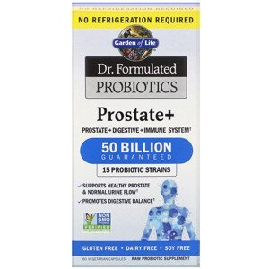 Garden of life Dr. Formulated Probiotics Prostate+ (probiotiká pre mužov), 50 mld. CFU, 15 kmeňov, 60 rastlinných kapsúl