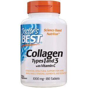 Doctor's Best Doctor’s Best Kolagen, Typ I & III + vitamín C, 1000 mg, 180 tabliet