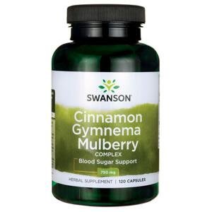Swanson Cinnamon Gymnema Mulberry Complex (komplex moruše, škorica, gymnema), 120 kapsúl