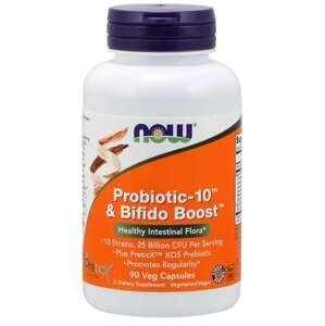 NOW® Foods NOW Probiotic-10 Bifido Boost (probiotiká) 10 kmeňov, 25 mld CFU, 90 rastlinných kapsúl