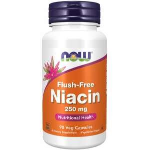 NOW® Foods NOW Niacin, Bez vedľajšieho účinku sčervenania, 250 mg, 90 rastlinných kapsúl