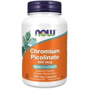 NOW® Foods NOW Chromium Picolinate, 200 mcg, 250 rastlinných kapsúl