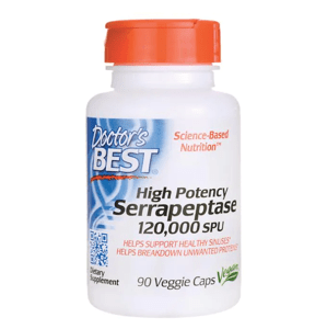 Doctor's Best Serrapeptase 120 000 SPU (serapeptáza), Vyššia účinnosť, 90 rastlinných kapsúl