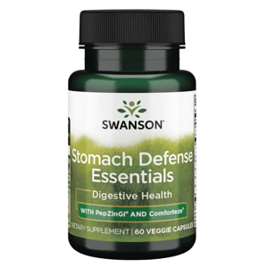 Swanson Stomach Defense Essentials (ochrana žalúdku), 60 rastlinných kapsúl