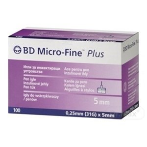 BD MICRO FINE PLUS inzulínové ihly 31G - ihly do aplikátorov inzulínu (0,25 x 5 mm) 10x10 ks