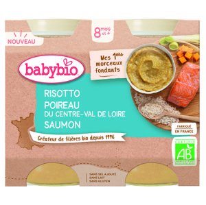Babybio Bio rizoto s pórkem, máslovou dýní a lososem 2 x 200 g