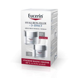 Eucerin HYALURON-FILLER + 3x EFFECT Denný krém pre suchú pleť + Nočný krém 50 ml