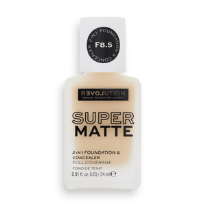Revolution Relove Super Matte 2 in 1 Foundation & Concealer tekutý a zmatňující make-up a korektor 2v1 F8.5 24 ml