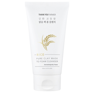 Thank you farmer Rice Pure Clay Mask to Foam Cleanser