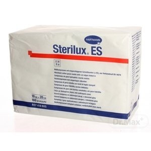 Sterilux ES kompres sterilný 17 vlákien, 8 vrstiev, 5 cmx5 cm, 25 x 2 ks