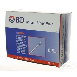 BD Inzulin.stříkačky 0,5 ml x 8 mm U-100 100 ks