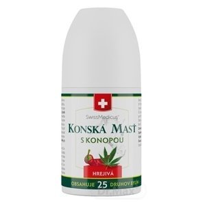 Swiss Medicus Konská Masť s konopou hrejivá masážny roll-on 90 ml