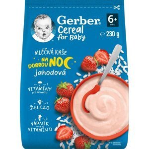 Gerber Cereal mléčná kaše jahodová Dobrou noc 230 g