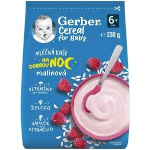 Gerber Cereal mléčná kaše malinová Dobrou noc 230 g