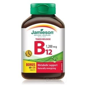 Jamieson B12 Vitamín 1200 µg s postupným uvoľňovaním 80 tabliet