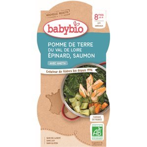 Babybio zemiaky a špenát s lososom a ryžou 2 x 200 g