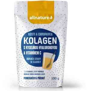 Allnature Kolagen s kyselinou hyaluronovou a vitamínem C - příchuť pomeranč