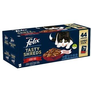 FELIX Tasty Shreds Multipack 1(44x80g) s kuraťom/hovädzím/kačicou/morkou v šťave