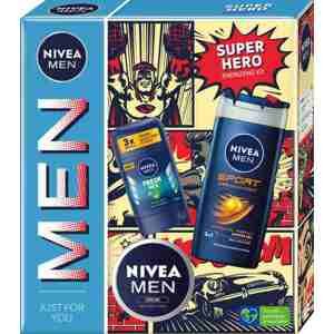 NIVEA Men Creme Trio Sprchový gél 250 ml + tuhý dezodorant 50 ml + krém 75 ml