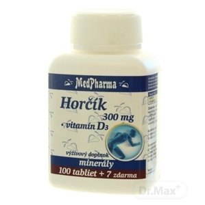 MedPharma Horčík 300 mg + Vitamín D3 107 tabliet