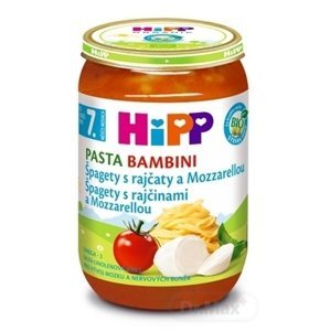 HiPP Bio Pasta Bambini Rajčin so špagetami a mozarellou 220 g